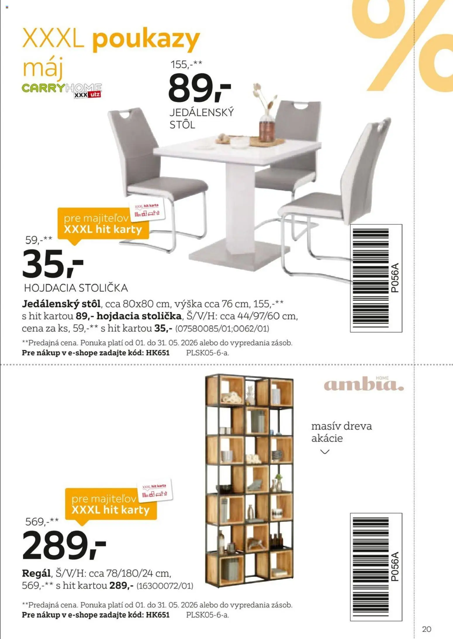 Nové XXXLutz akcie – leták je platný od 01.02.2026 | Strana: 20 | Produkty: Jedálenský stôl, Stôl, Stolička