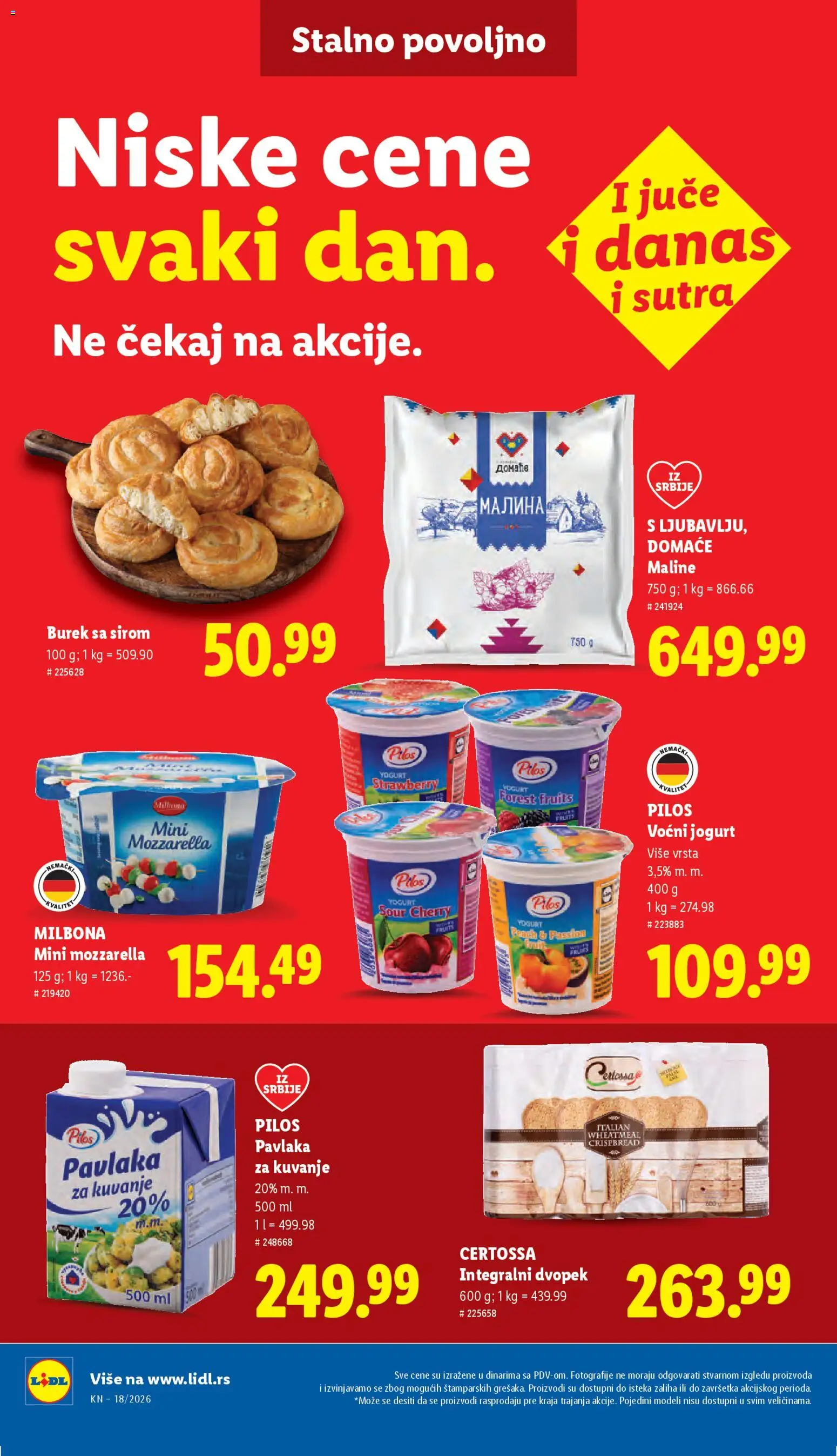 Lidl katalog - važi od 30.04.2026 | Strana: 46 | Proizvode: Jogurt, Mozzarella, Voćni jogurt, Pavlaka