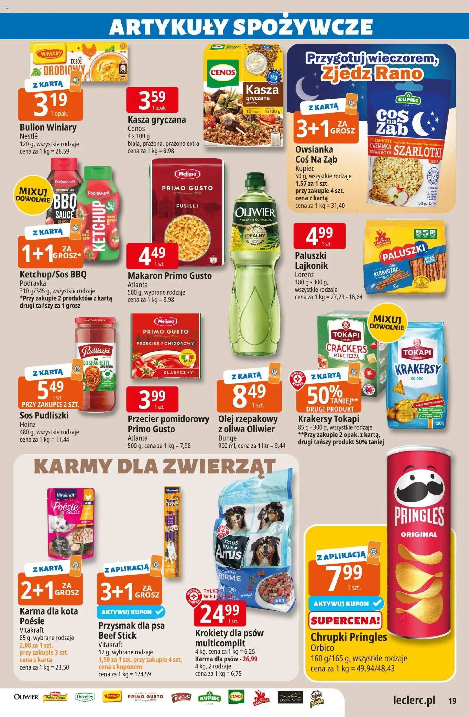 E.Leclerc gazetka - Zamość od 08.04.2026 | Strona: 19 | Produkty: Kasza, Chrupki, Pringles, Makaron