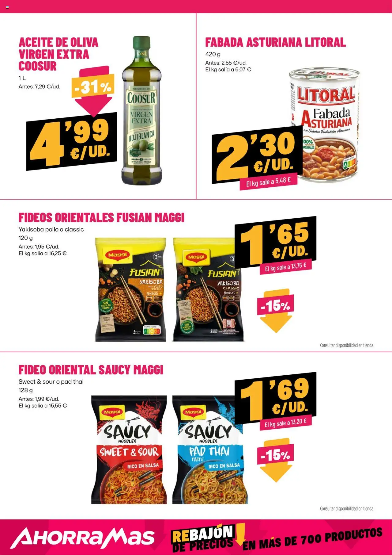 AhorraMas folleto │ válido desde el 11.09.2025 | Página: 13 | Productos: Fideos, Aceite de oliva, Aceite de oliva virgen extra, Νυχτικό