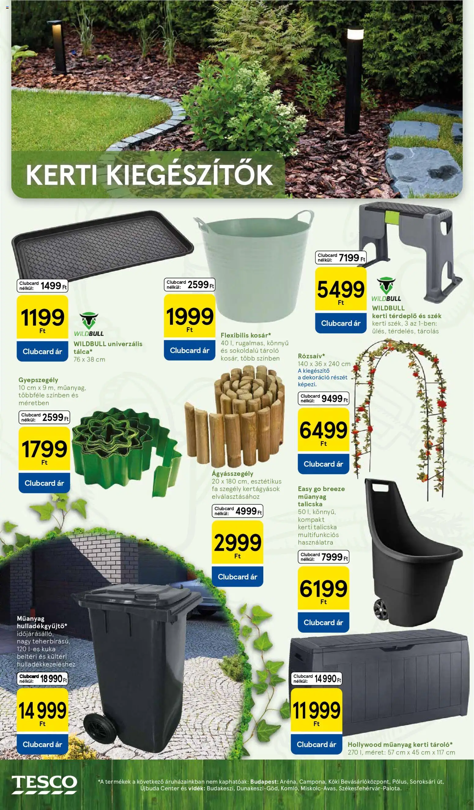 Tesco akciós ujság - amely érvényes a következő dátumtól: 08.04.2026 | Oldal: 10 | Termékek: Talicska, Ágyásszegély, Szék, Dekoráció