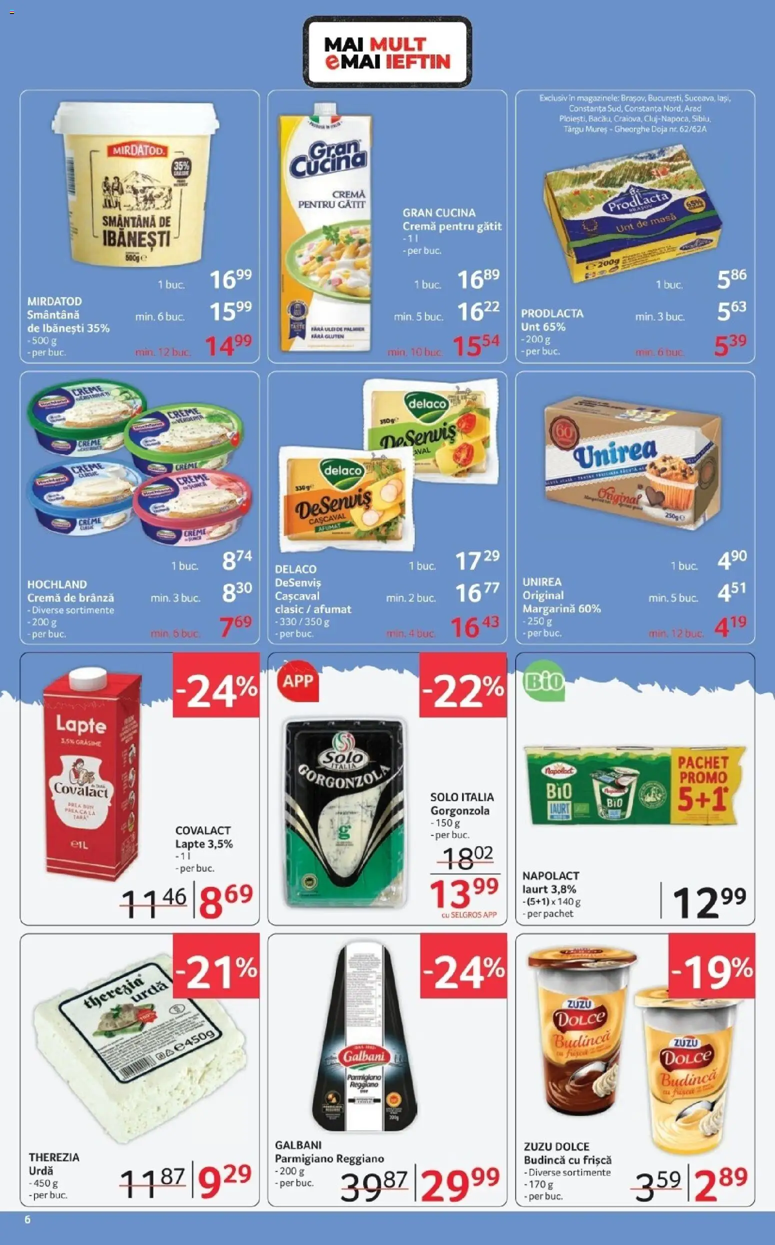 Noul catalog Selgros – valabil de la 20.03.2026 | Pagină: 6 | Produse: Light Kedi Konservesi, Cașcaval, Brânză, Iaurt