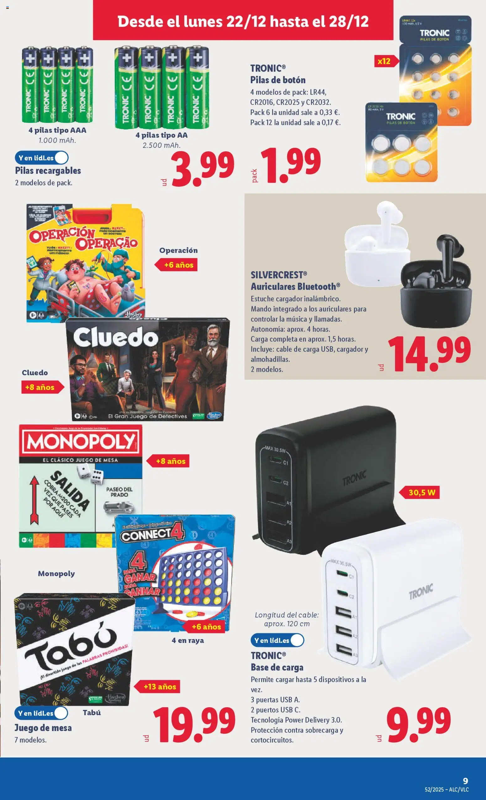 Lidl folleto de bazar │ válido desde el 22.12.2025 | Página: 17 | Productos: Auriculares, Cable, USB, Mesa