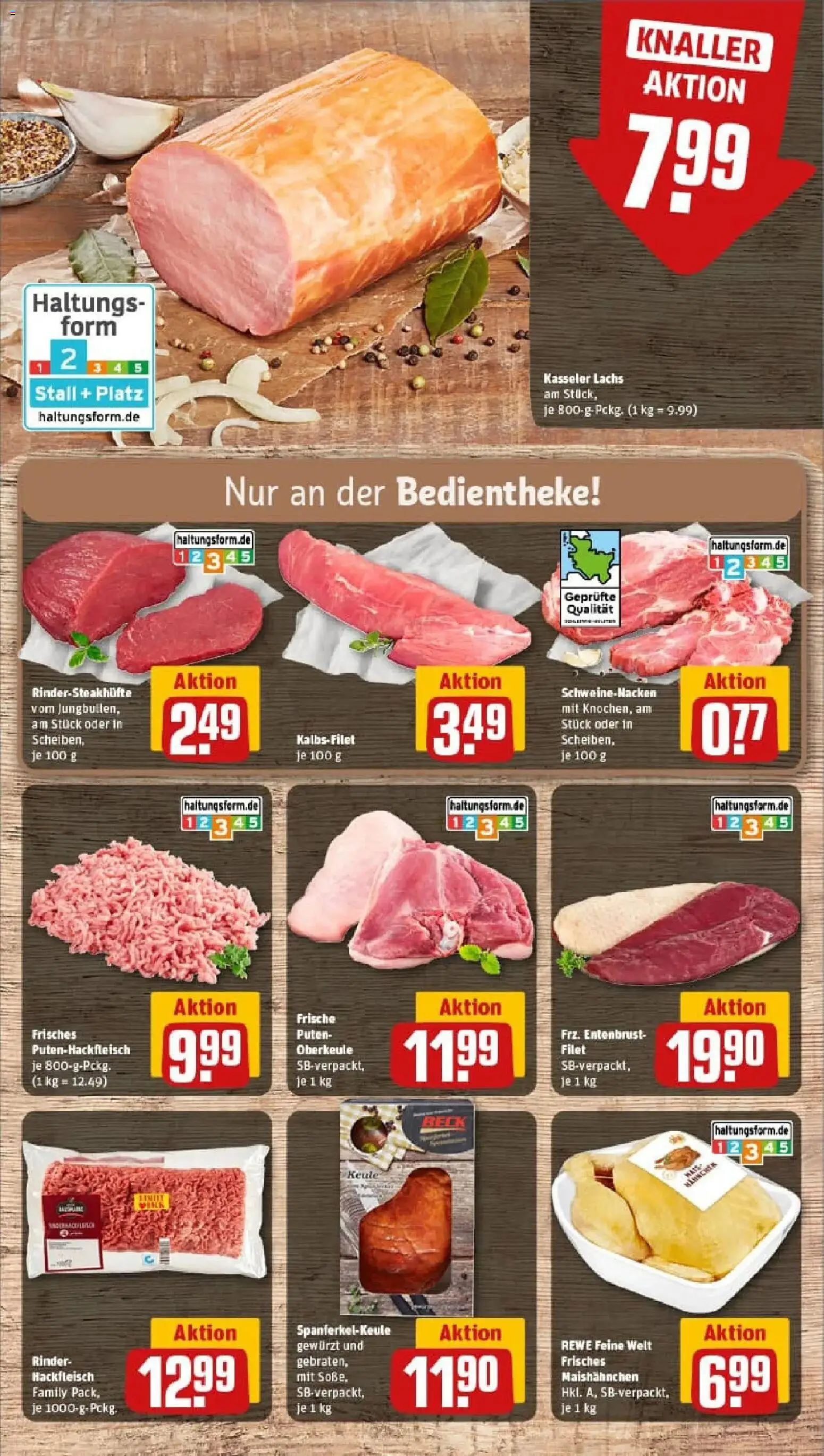Rewe prospekt Flensburg	 – gültig ab 10.11.2025 | Seite: 8 | Produkte: Schweinenacken, Lachs, Steak, Hackfleisch