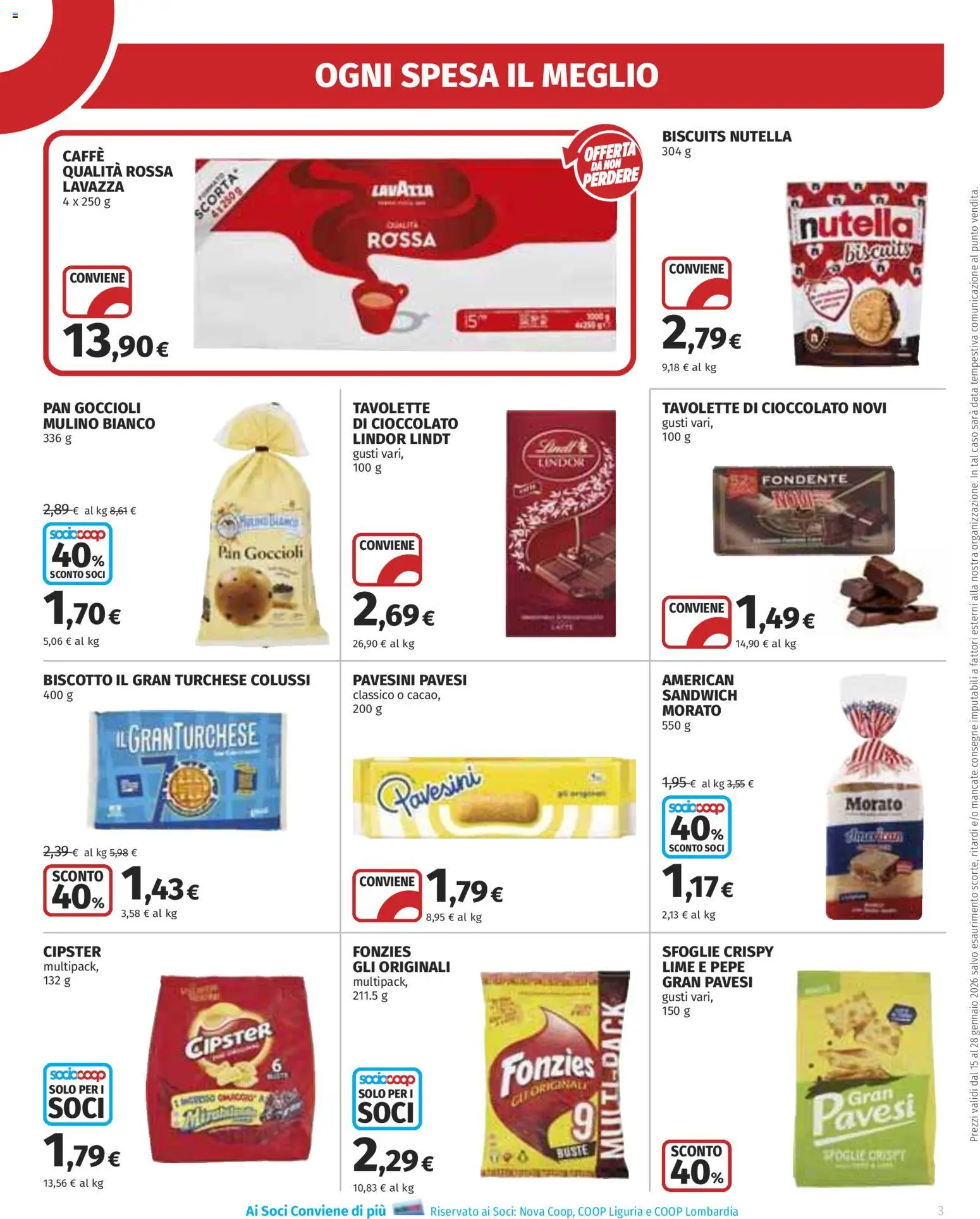 Volantino Ipercoop del 15.01.2026 | Pagina: 3 | Prodotti: Pepe, Nutella, Data, Lavazza