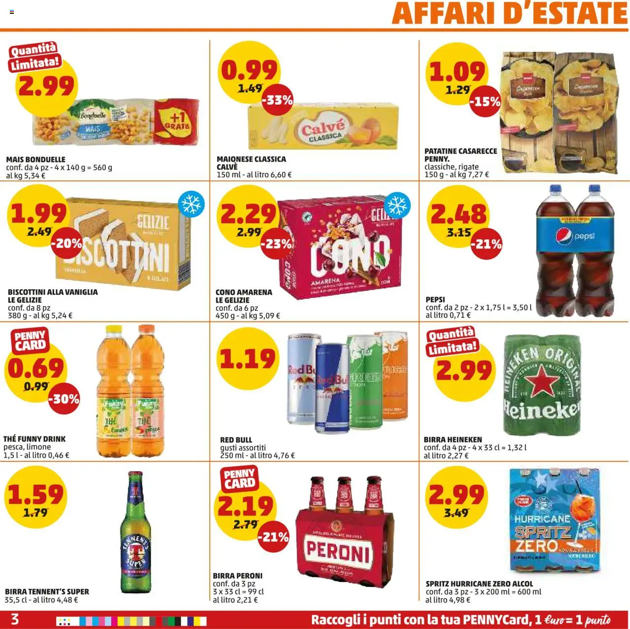 Volantino PENNY del 17.07.2025 | Pagina: 3 | Prodotti: Birra, Patatine, Maionese, Limone