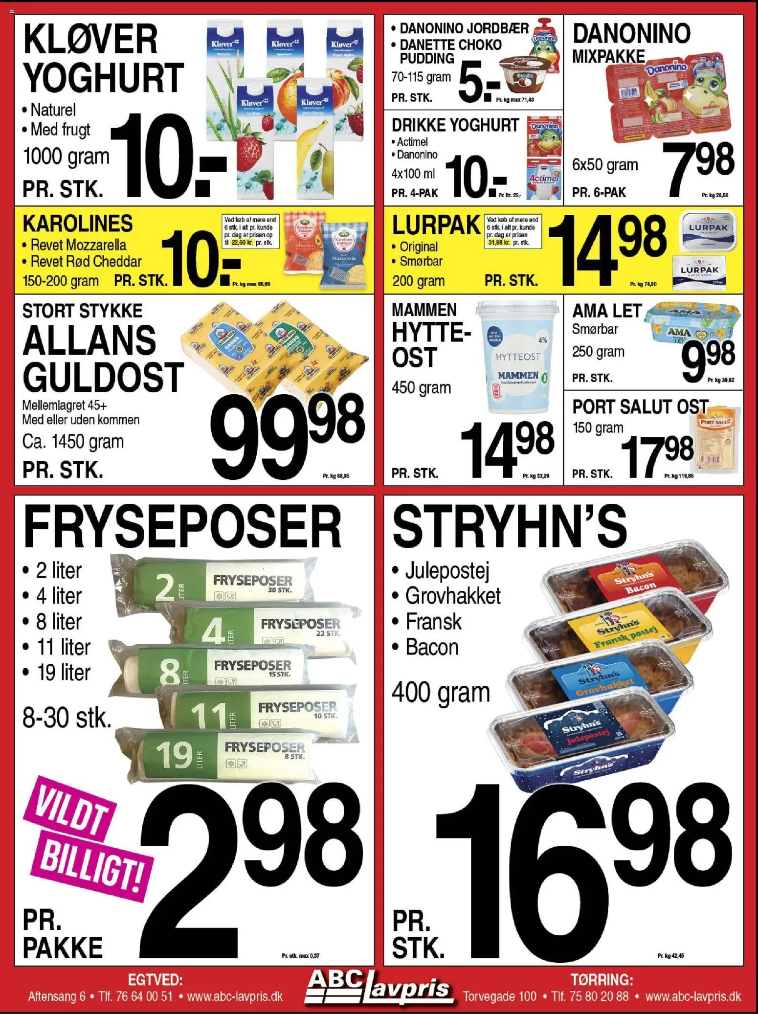 Abc Lavpris tilbudsavis – gyldig fra 19.11.2025 | Side: 2 | Produkter: Cheddar, Jordbær, Bacon, Mozzarella