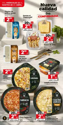 Vista previa Lasaña boloñesa, Dia Al Punto 350 g válido desde el 22.04.2026 | Página: 2 | Productos: Queso, Pizza, Barbacoa, Lasaña