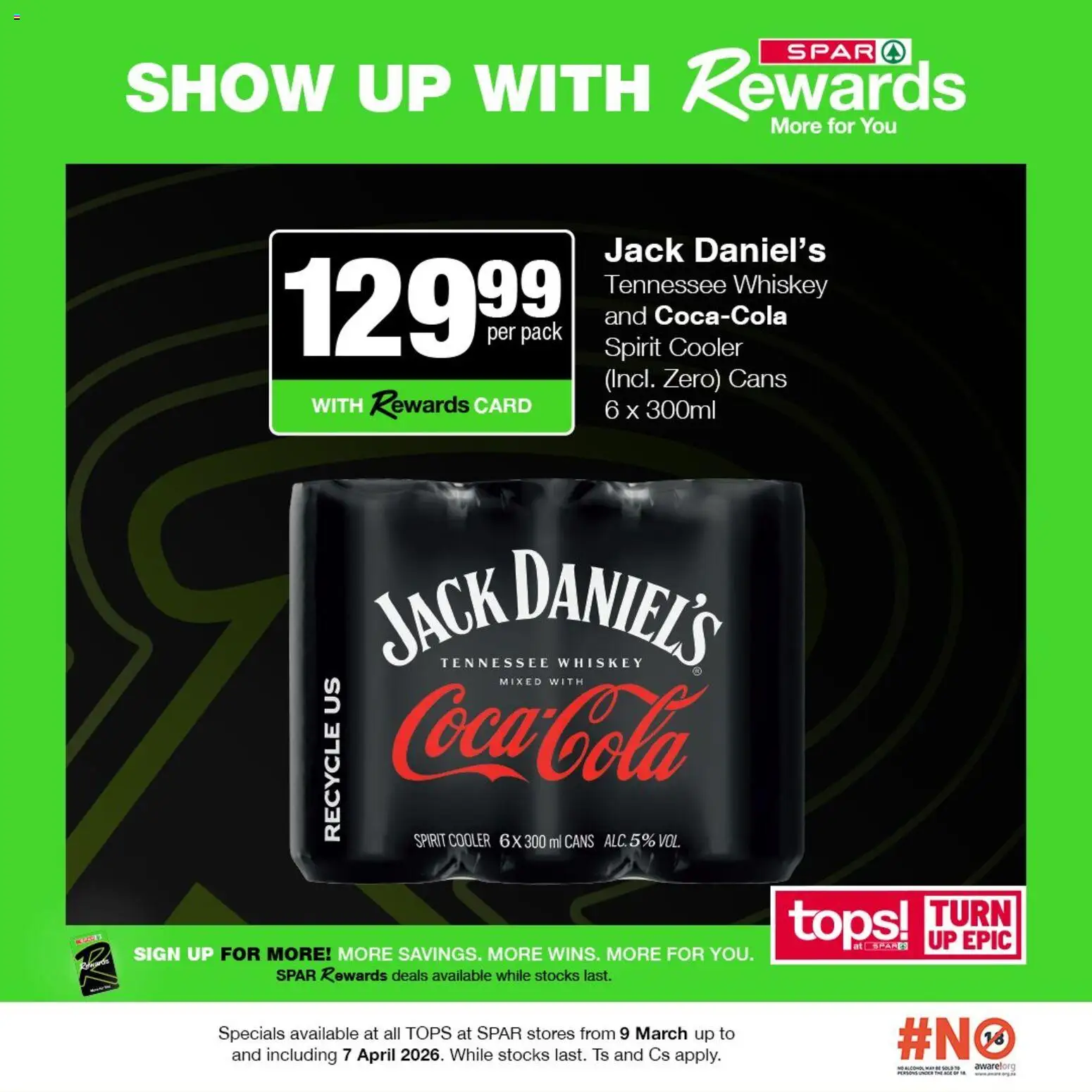 New Tops at Spar catalogue – valid from 09.03.2026 | Page: 13 | Products: Cooler, Whiskey