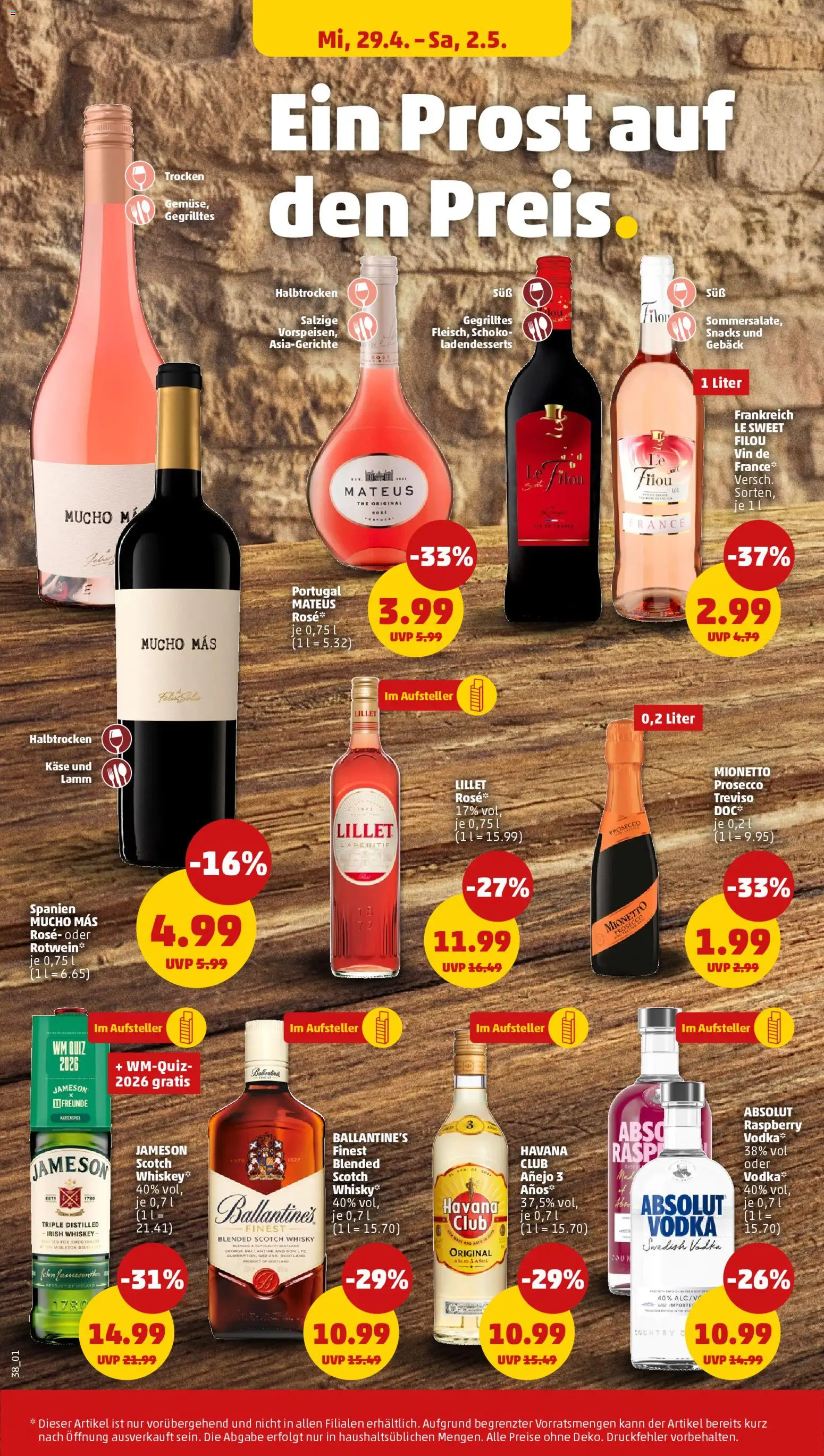 Penny Prospekt 	 – gültig ab 27.04.2026 | Seite: 42 | Produkte: Whisky, Rotwein, Vodka, Whiskey