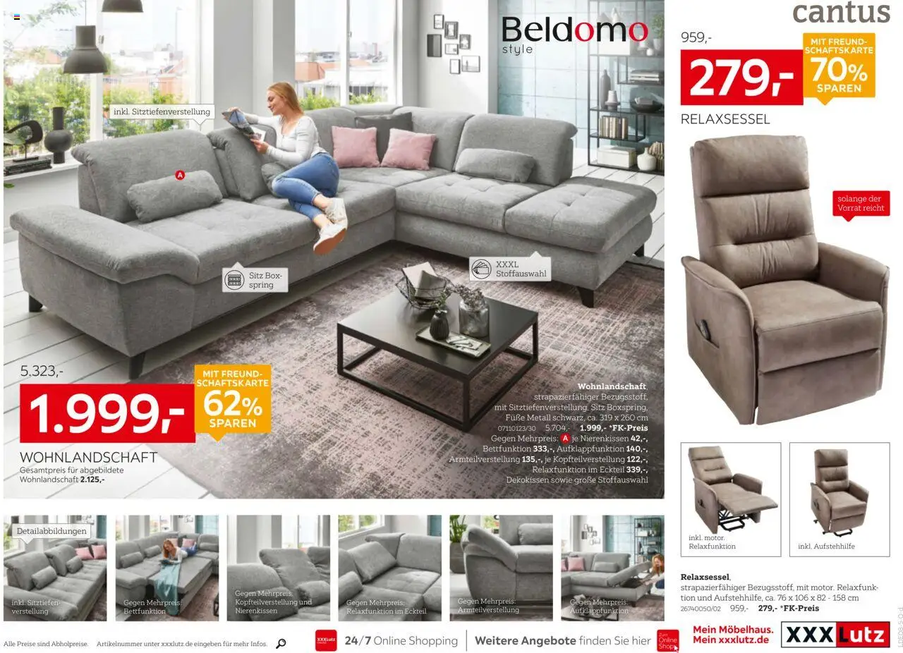 XXXL Lutz Nr. 1 beim Preis - gültig ab dem 18.08.2025 | Seite: 9 | Produkte: Wohnlandschaft, Relaxsessel, Box