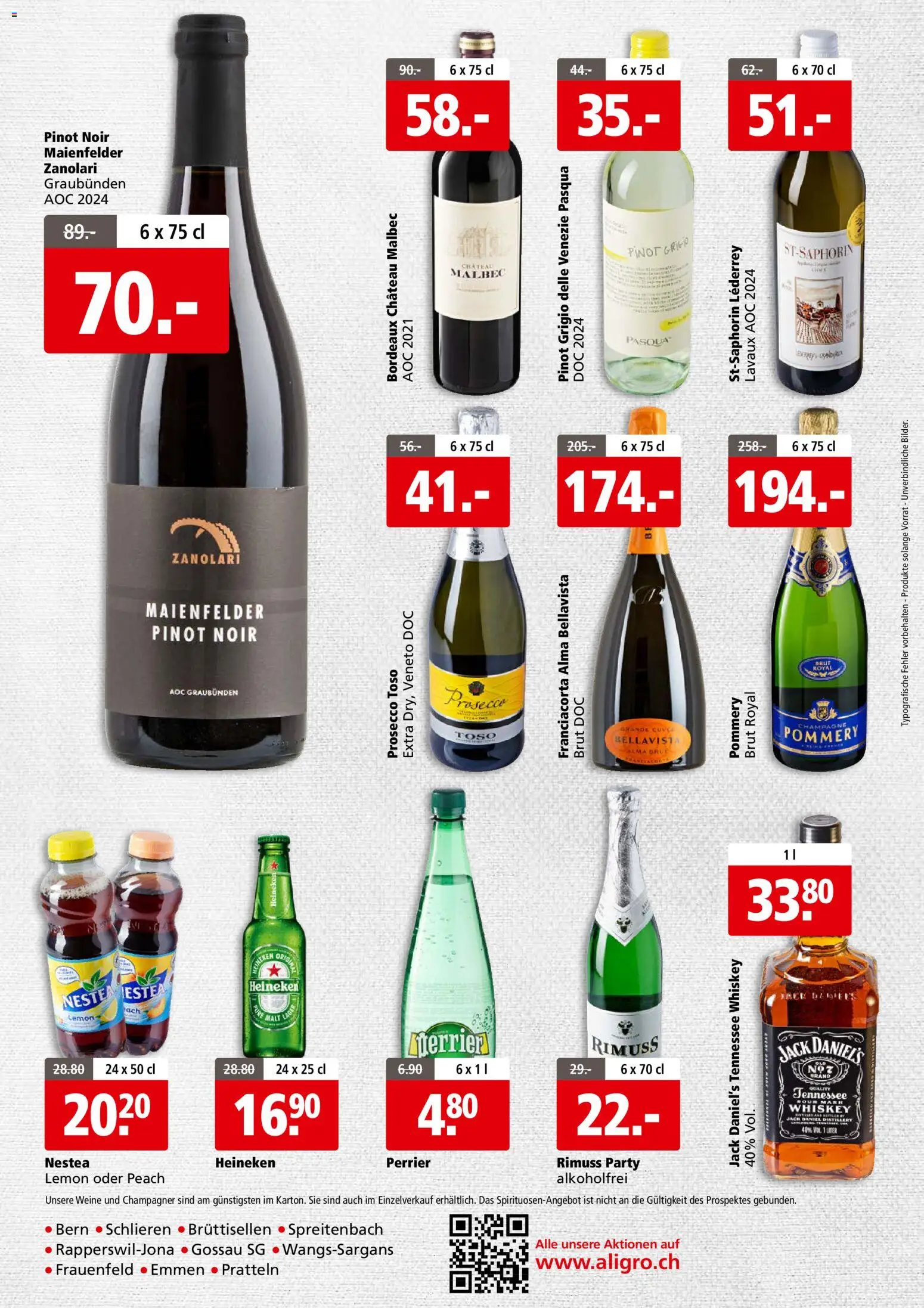 Aligro Aktionen Business Schlieren, Gossau SG, Frauenfeld, Rapperswil-Jona, Sargans, Bern, Brüttisellen, Pratteln, Emmen, Spreitenbach – gültig ab 26.12.2025 | Seite: 4 | Produkte: Whiskey