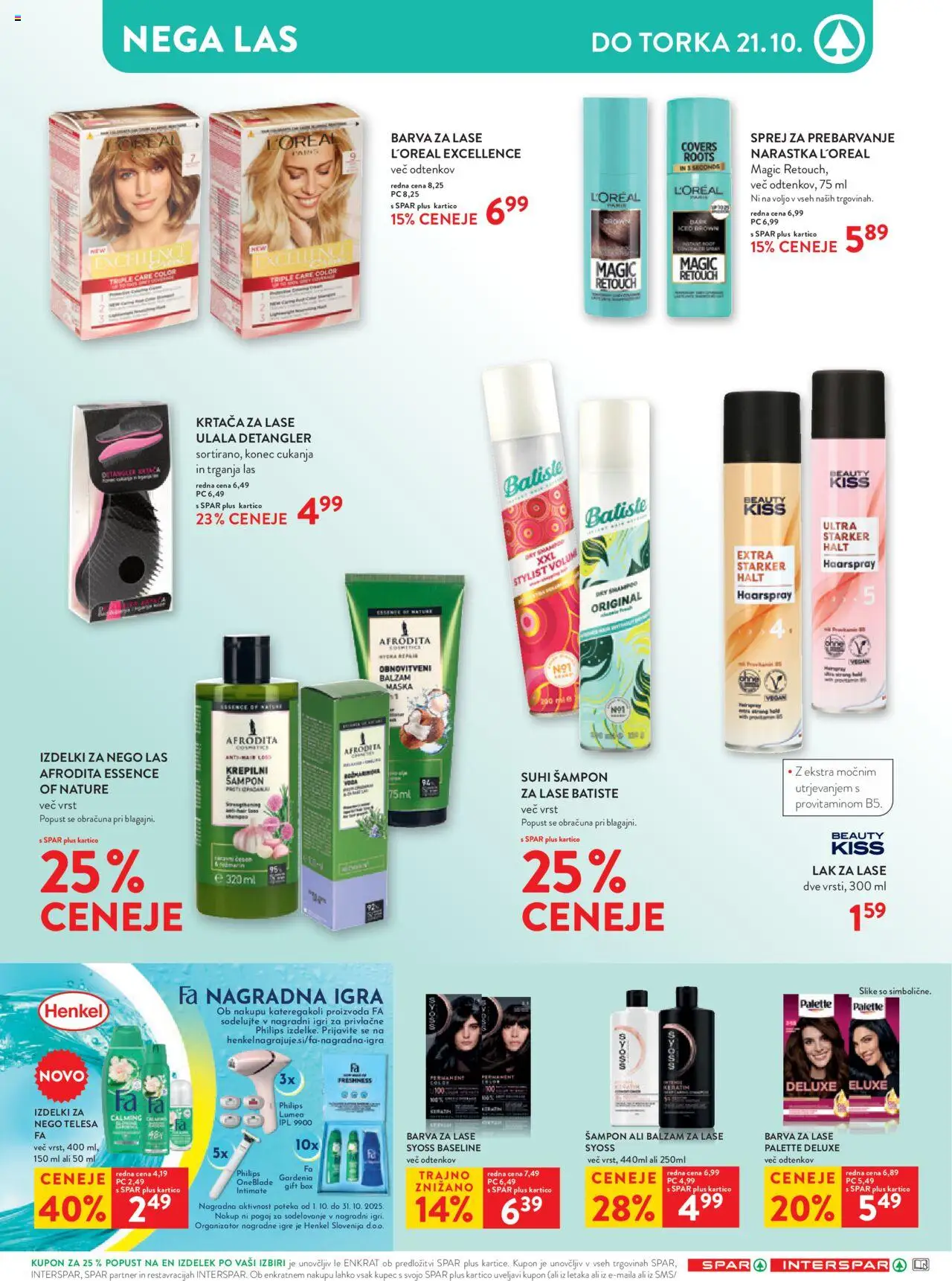 Novi Spar katalog ponudbe – veljaven od 08.10.2025 | Stran: 9 | Izdelki: Igra, Balzam za lase, Lak za lase, Lak