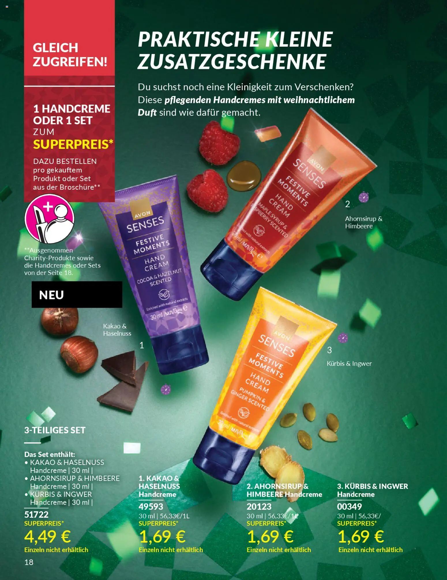 AVON Katalog Dezember 2025 – gültig ab 01.12.2025 | Seite: 20 | Produkte: Duft, Handcreme, Kürbis, Himbeere