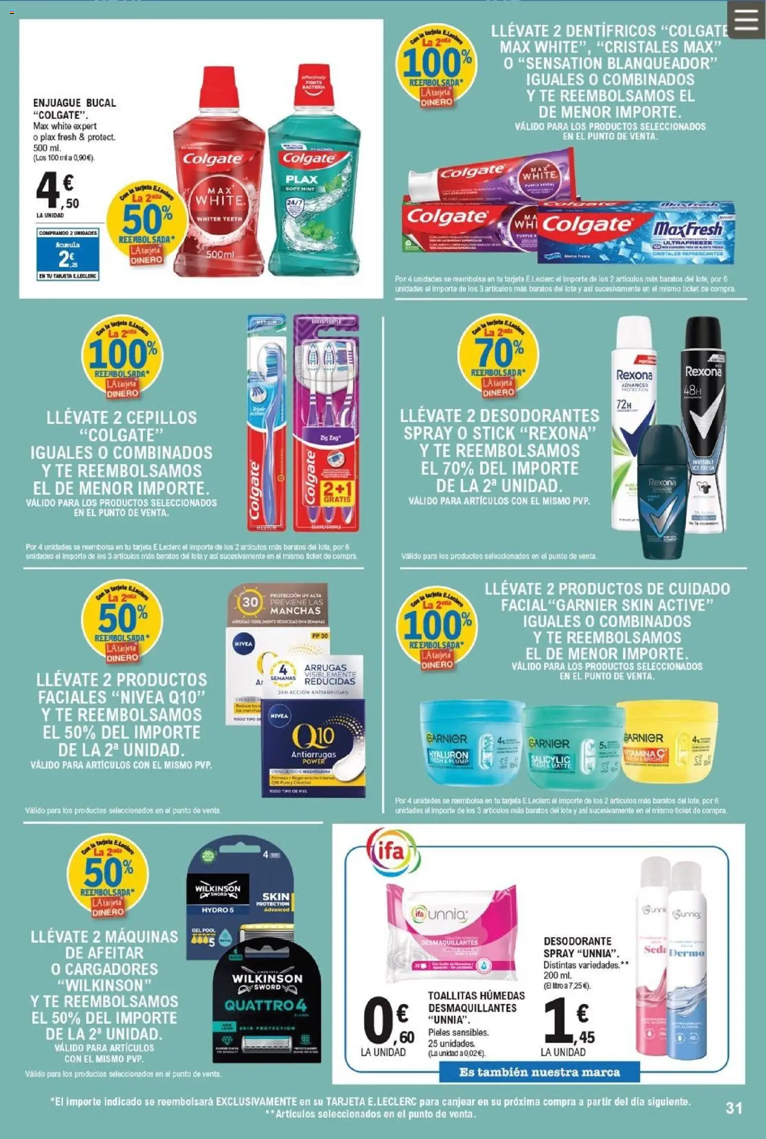 E.Leclerc folleto │ válido desde el 08.04.2026 | Página: 31 | Productos: Desodorante, Enjuague bucal, Té