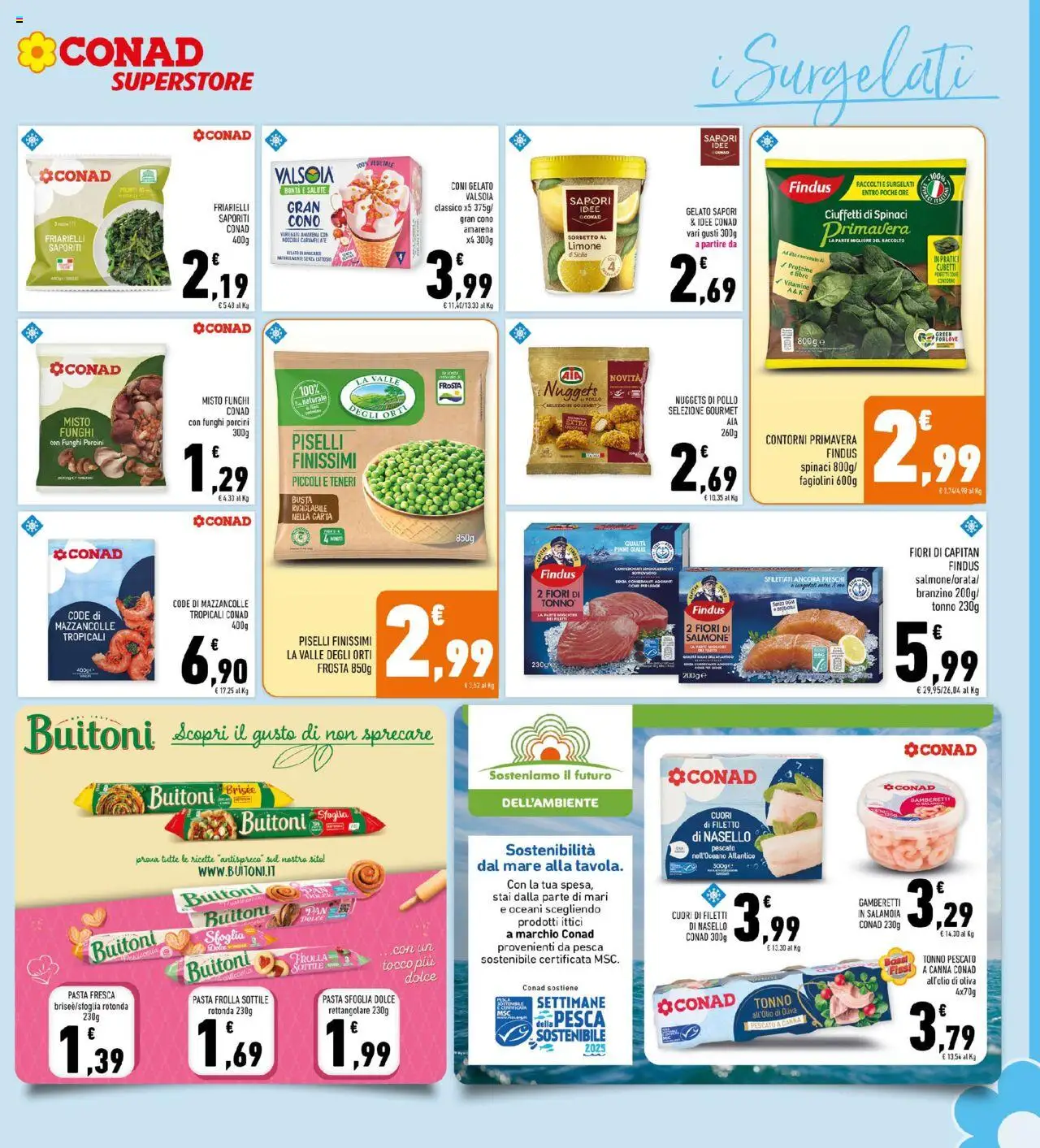 Volantino Conad del 08.10.2025 | Pagina: 15 | Prodotti: Salmone, Nuggets, Piselli, Nasello