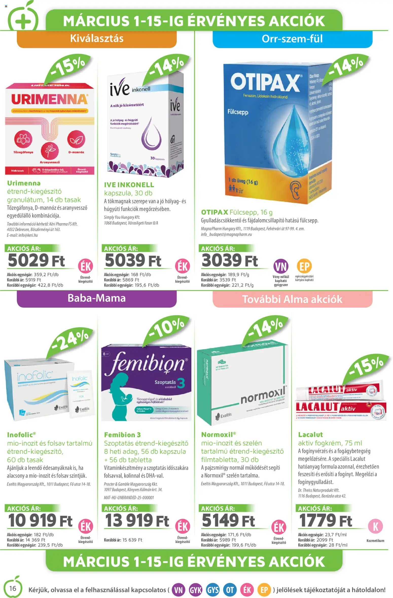 Alma Gyógyszertárak Akciós Újság 2026.03.01.-tól/töl - fantasztikus ajánlatokat! 🛍️ | Magyarország