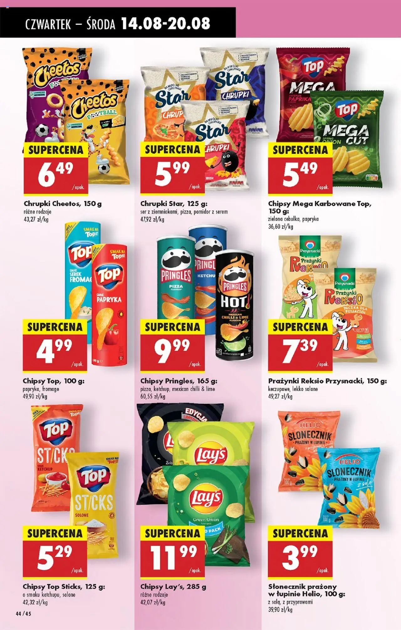 Biedronka gazetka - Oferta w tym tygodniu od 14.08.2025 | Strona: 54 | Produkty: Chipsy, Ketchup, Ser, Pizza