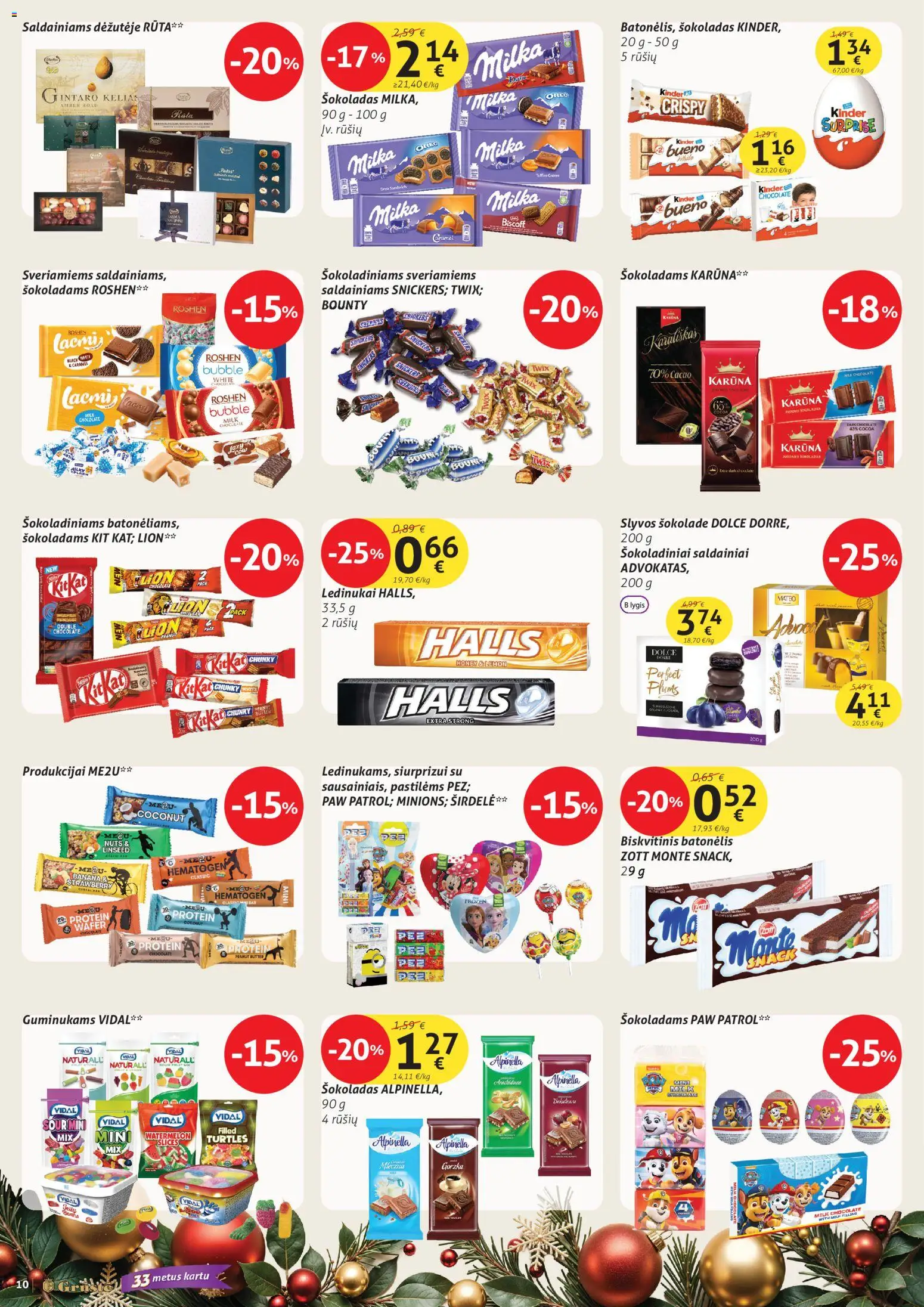 GRUSTE akcijos nuo 11.12.2025 | Puslapis: 10 | Prekių: Ledinukai, Šokoladas, Saldainiai