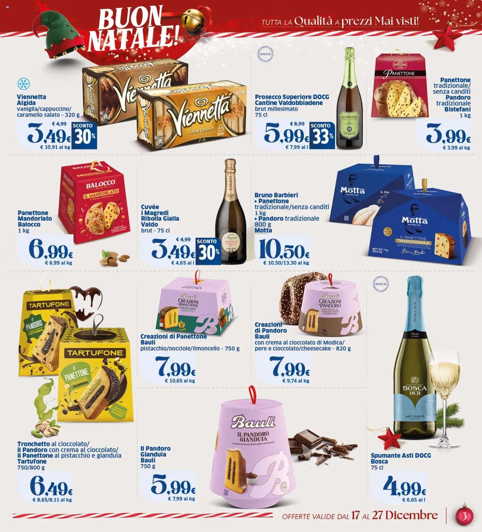 Volantino SIGMA del 17.12.2025 | Pagina: 3 | Prodotti: Crema, Prosecco, Panettone, The