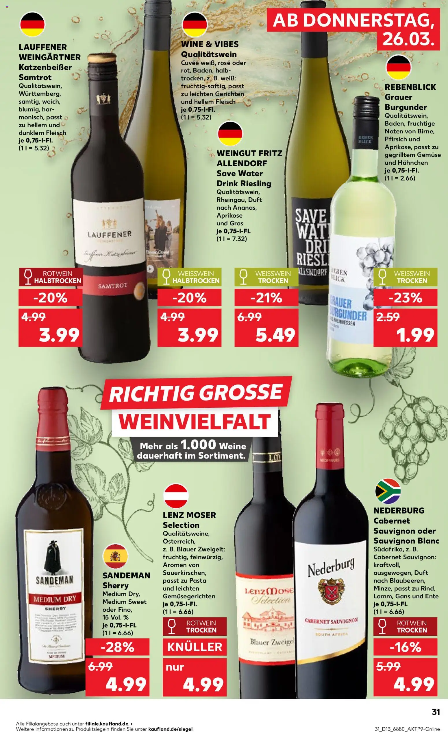 Kaufland Prospekt Völklingen	 – gültig ab 26.03.2026 | Seite: 31 | Produkte: Weißwein, Duft, Fleisch, Ente