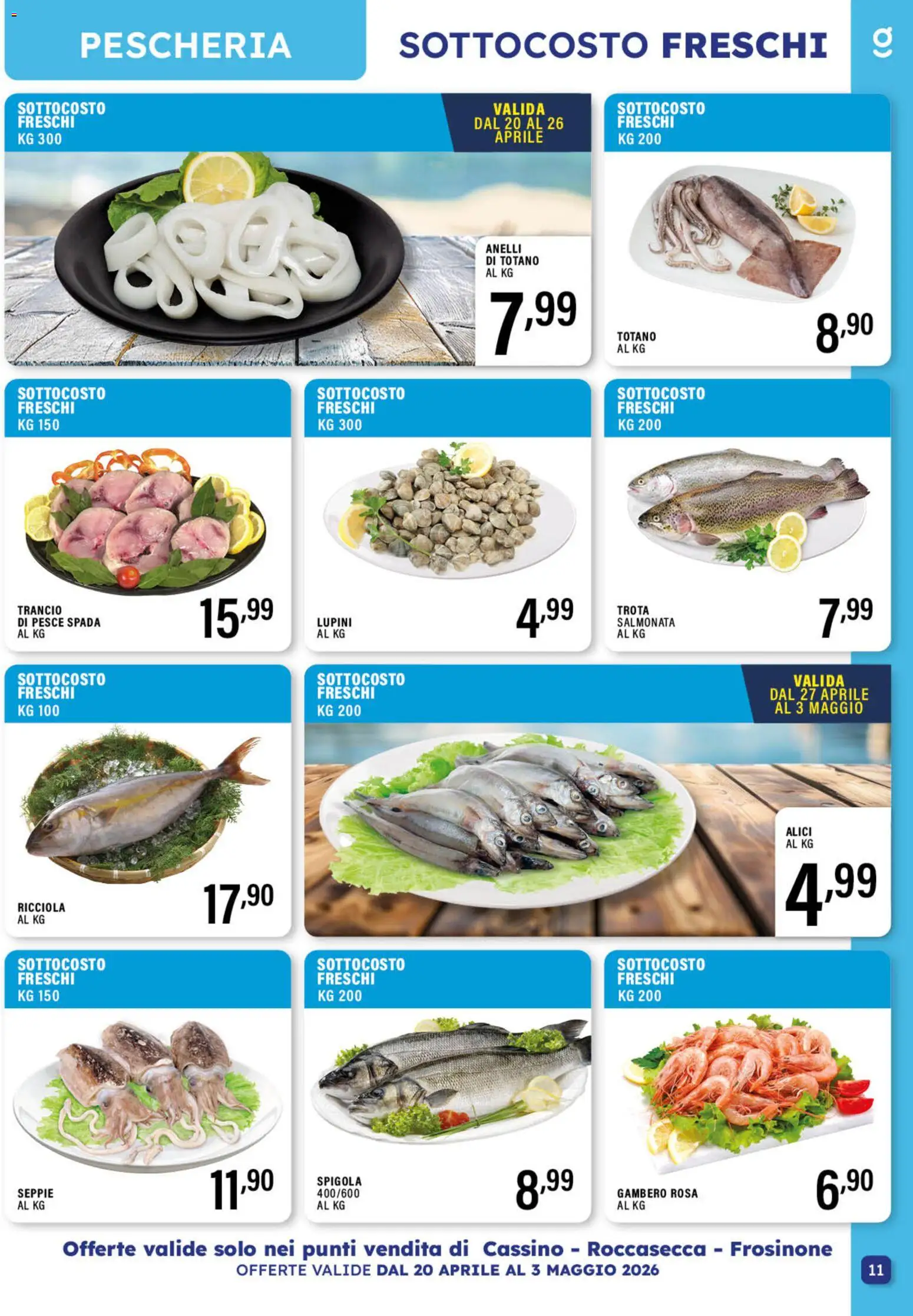 Volantino GECOP del 20.04.2026 | Pagina: 11 | Prodotti: Pesce, Trota, Spigola, Pesce spada