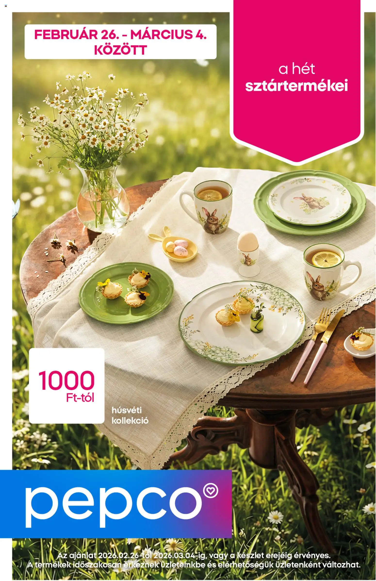 Pepco akciós ujság - amely érvényes a következő dátumtól: 26.02.2026 | Oldal: 1