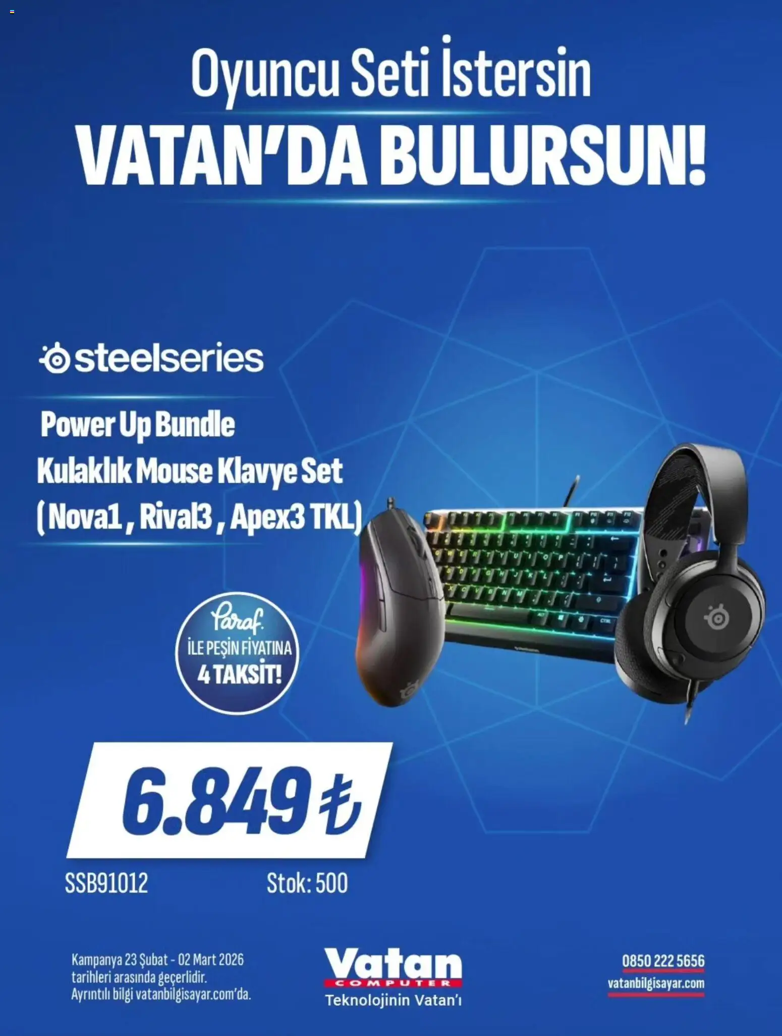 Vatan Bilgisayar İndirim - 23.02.2026 tarihinden itibaren geçerlidir | Sayfa: 3 | Ürünler: Klavye, Oyuncu, Kulaklık