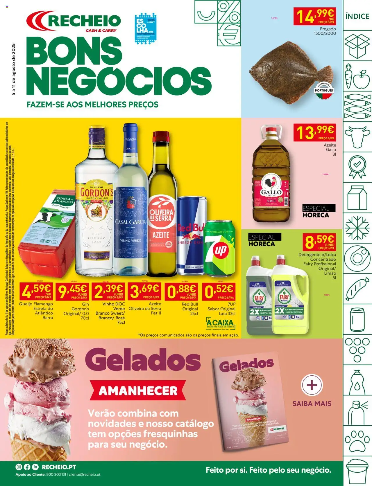 Recheio folheto │ válido de 05.08.2025 | Página: 1 | Produtos: Azeite, Detergente, Caixa, Vinho