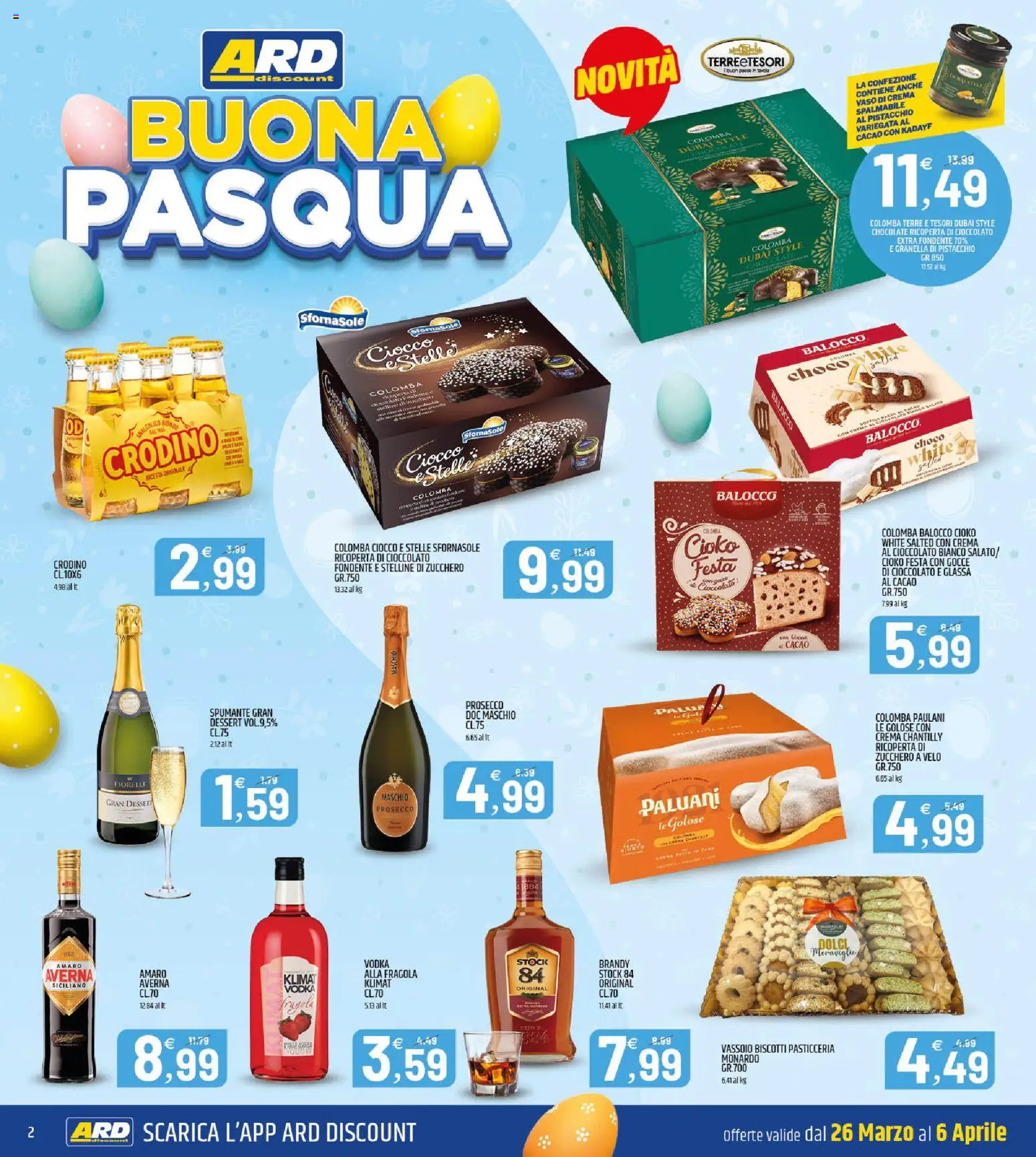 Volantino ARD Discount del 24.03.2026 | Pagina: 2 | Prodotti: Crema, Tè, Brandy, Amaro