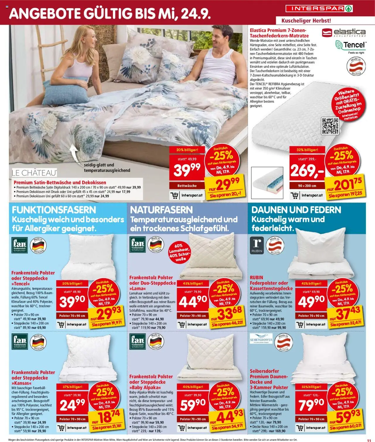 Interspar Flugblatt - Wien gültig ab 04.09.2025 | Seite: 11 | Produkte: Trockner, Decke