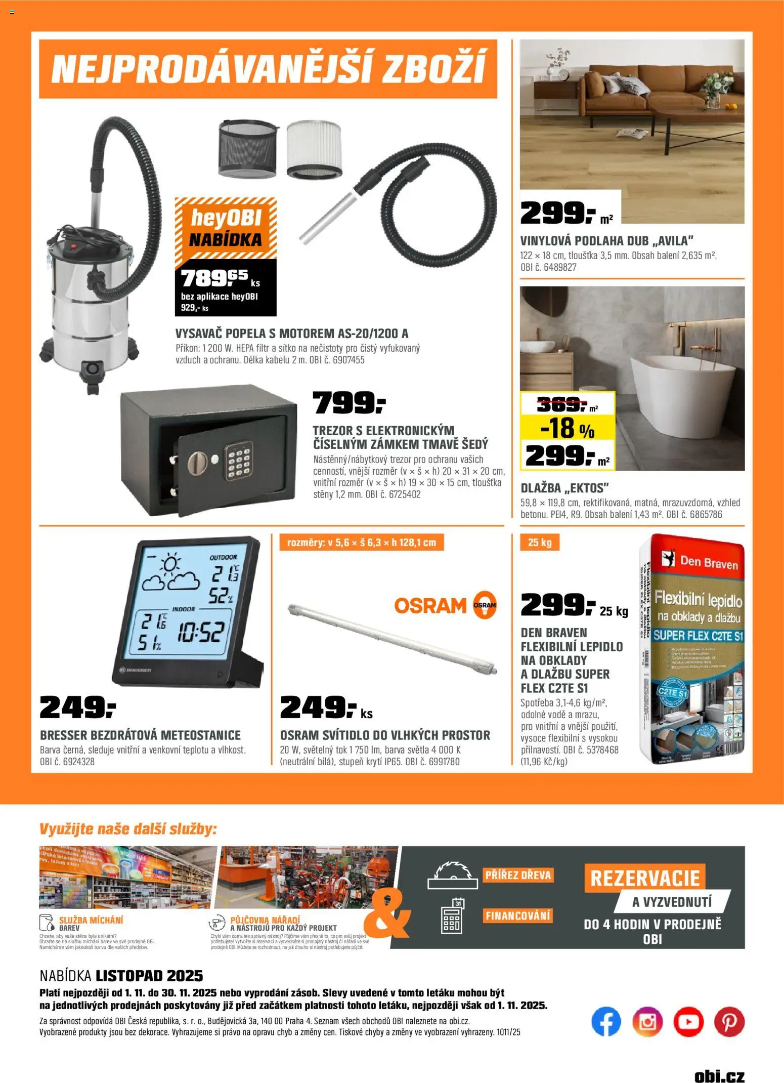 OBI leták - Barevná sezóna od 14.11.2025 | Strana: 22 | Produkty: Sítko, Dlažba, Meteostanice, Nářadí