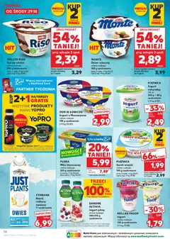 Pogląd oferty "Kaufland gazetka" - ważna od 29.10.2025 | Strona: 38 | Produkty: Serek, Jogurt pitny, Serek wiejski, Jogurt