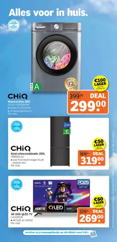 CHIQ 4K UHD QLED TV, U43QM10V, 4K UHD en HDR10, Per stuk - Voorbeeld van een folder van Albert Heijn, geldig van 20.10.2025 | Pagina: 6 | Producten: Tv, Wasmachine