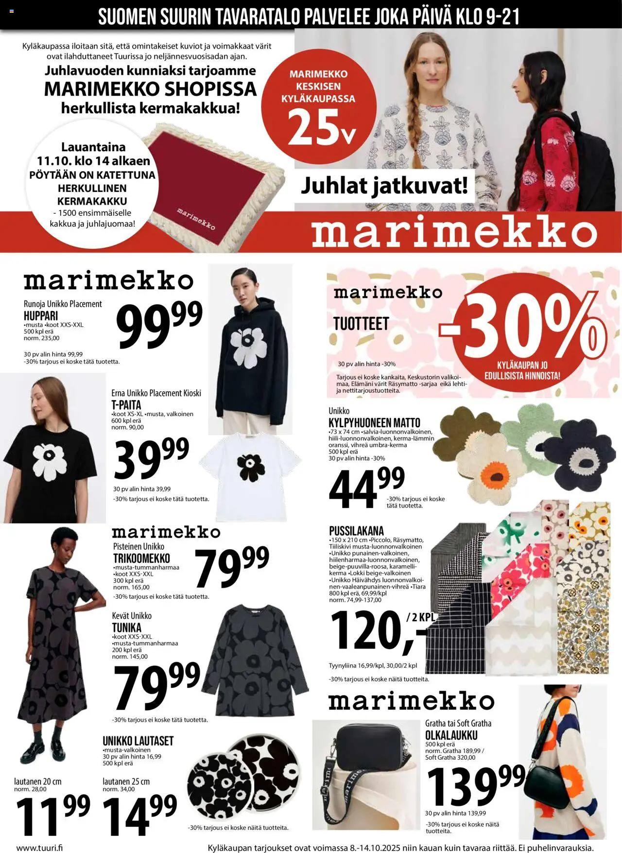 Tuuri tarjoukset – voimassa 08.10.2025 alkaen | Sivu: 4 | Tuotteet: Matto, Kerma, Lautanen, Tyynyliina