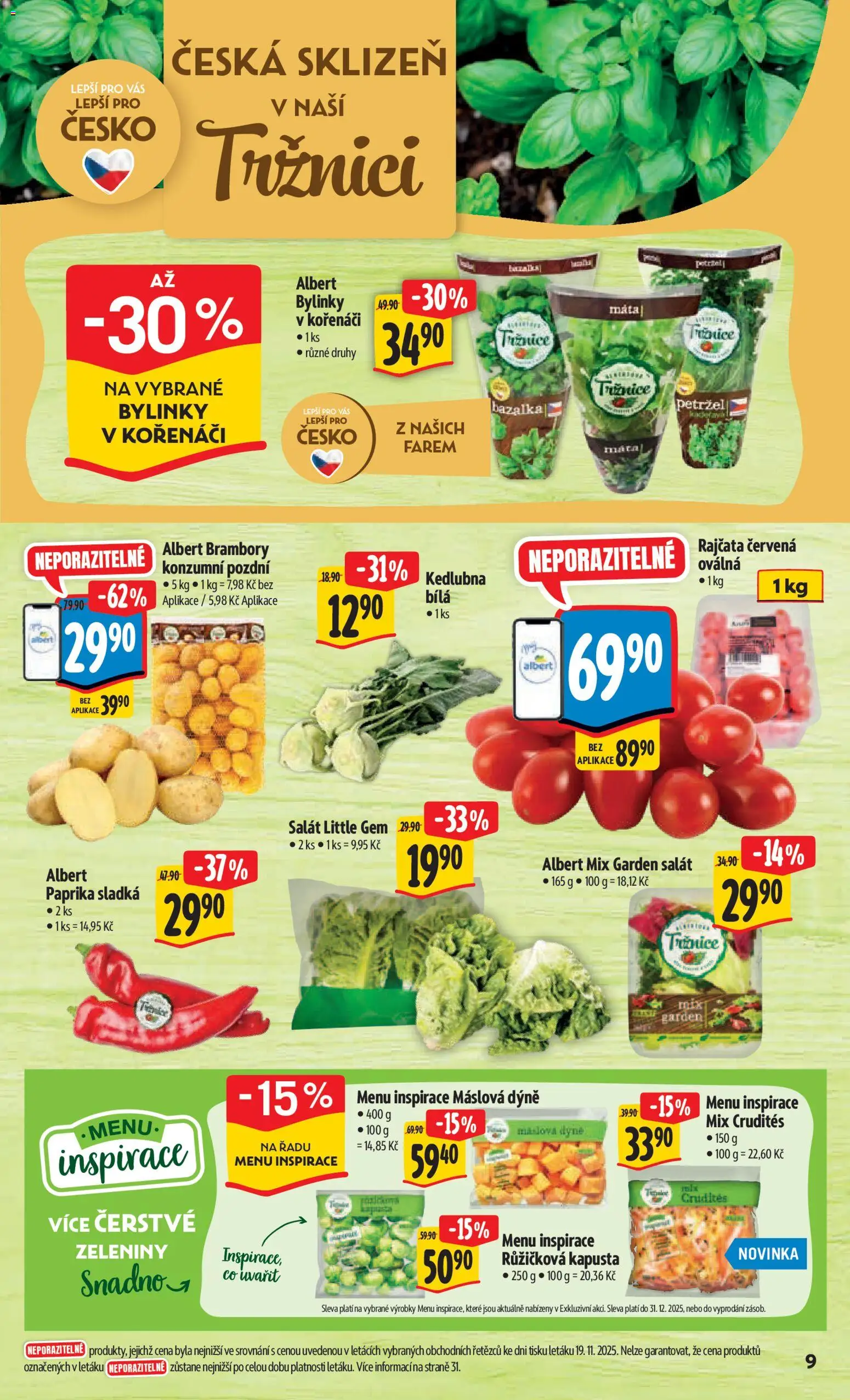 Albert leták - Hypermarket od 26.11.2025 | Strana: 17 | Produkty: Rajčata, Brambory, Dýně, Kedlubna