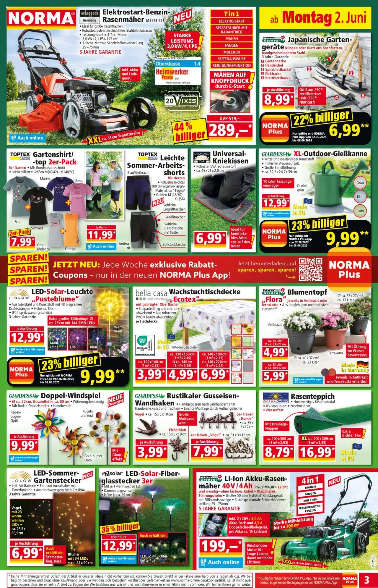 Norma Prospekt 	 - gültig ab dem 02.06.2025 | Seite: 3 | Produkte: Kabel, T-Shirt, Blumentopf, Wasser