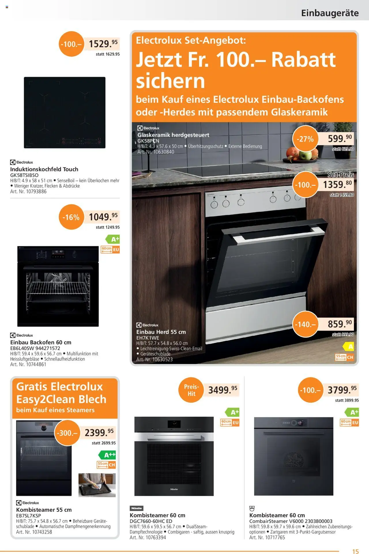 Fust Aktionen – gültig ab 20.10.2025 | Seite: 15 | Produkte: Backofen, Herd, Miele