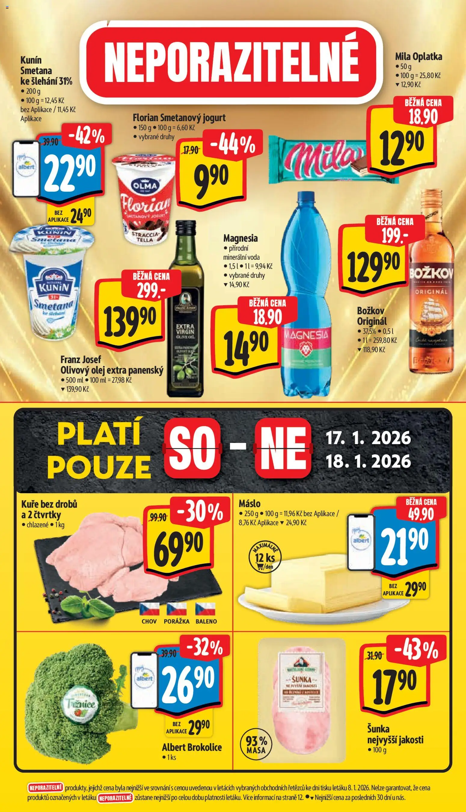 Albert leták - Supermarket od 14.01.2026 | Strana: 6 | Produkty: Voda, Božkov, Božkov originál, Minerální voda