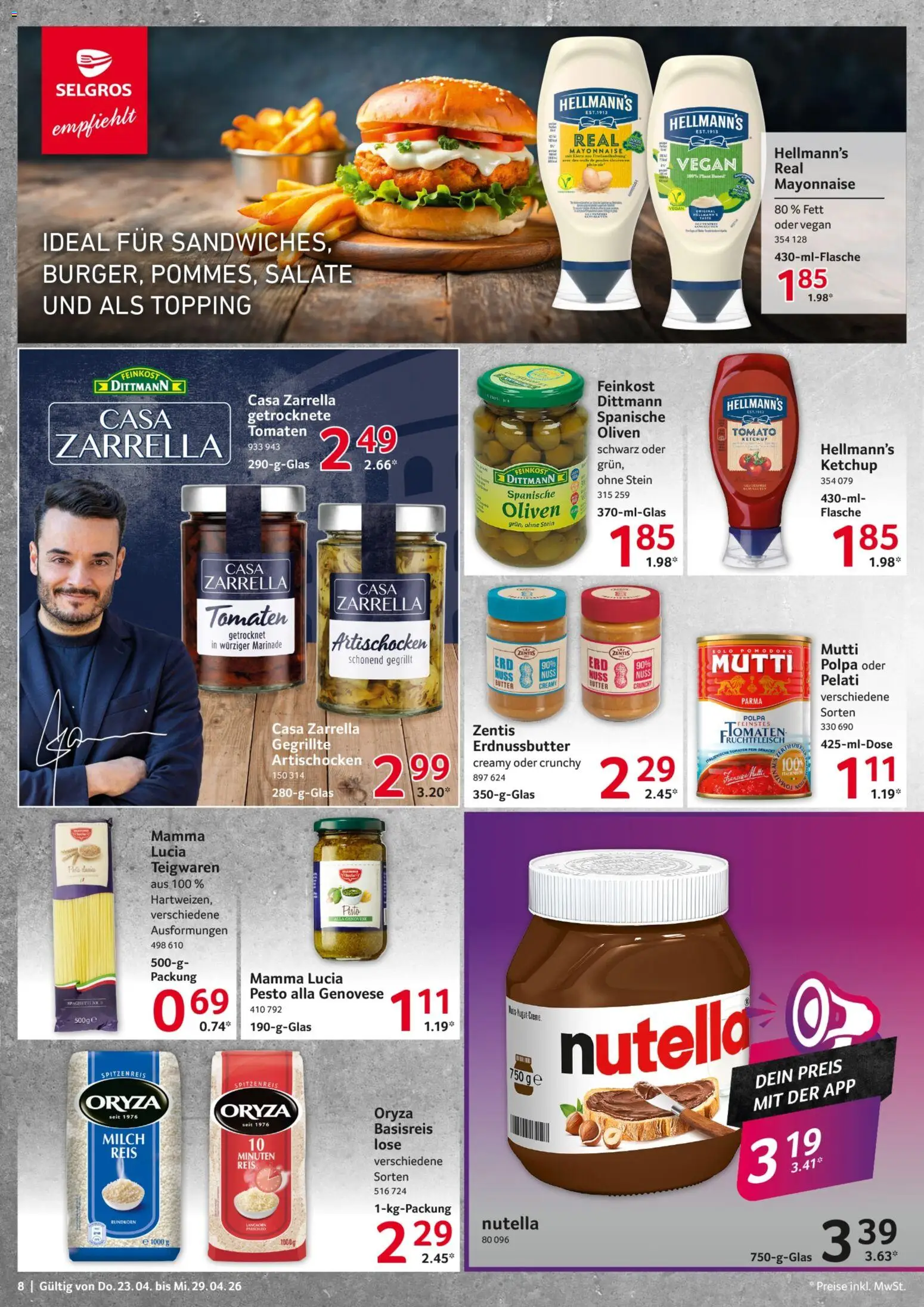 Selgros Prospekt 	 – gültig ab 23.04.2026 | Seite: 8 | Produkte: Milch, Butter, Mayonnaise, Reis