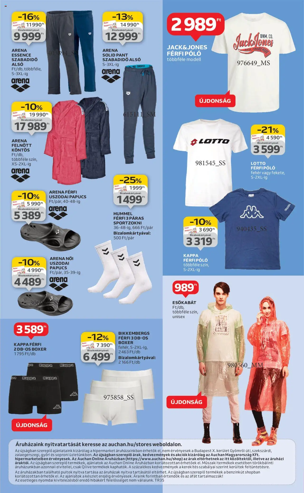 Auchan akciós ujság - amely érvényes a következő dátumtól: 28.08.2025 | Oldal: 9 | Termékek: Papucs, Esőkabát, Köntös