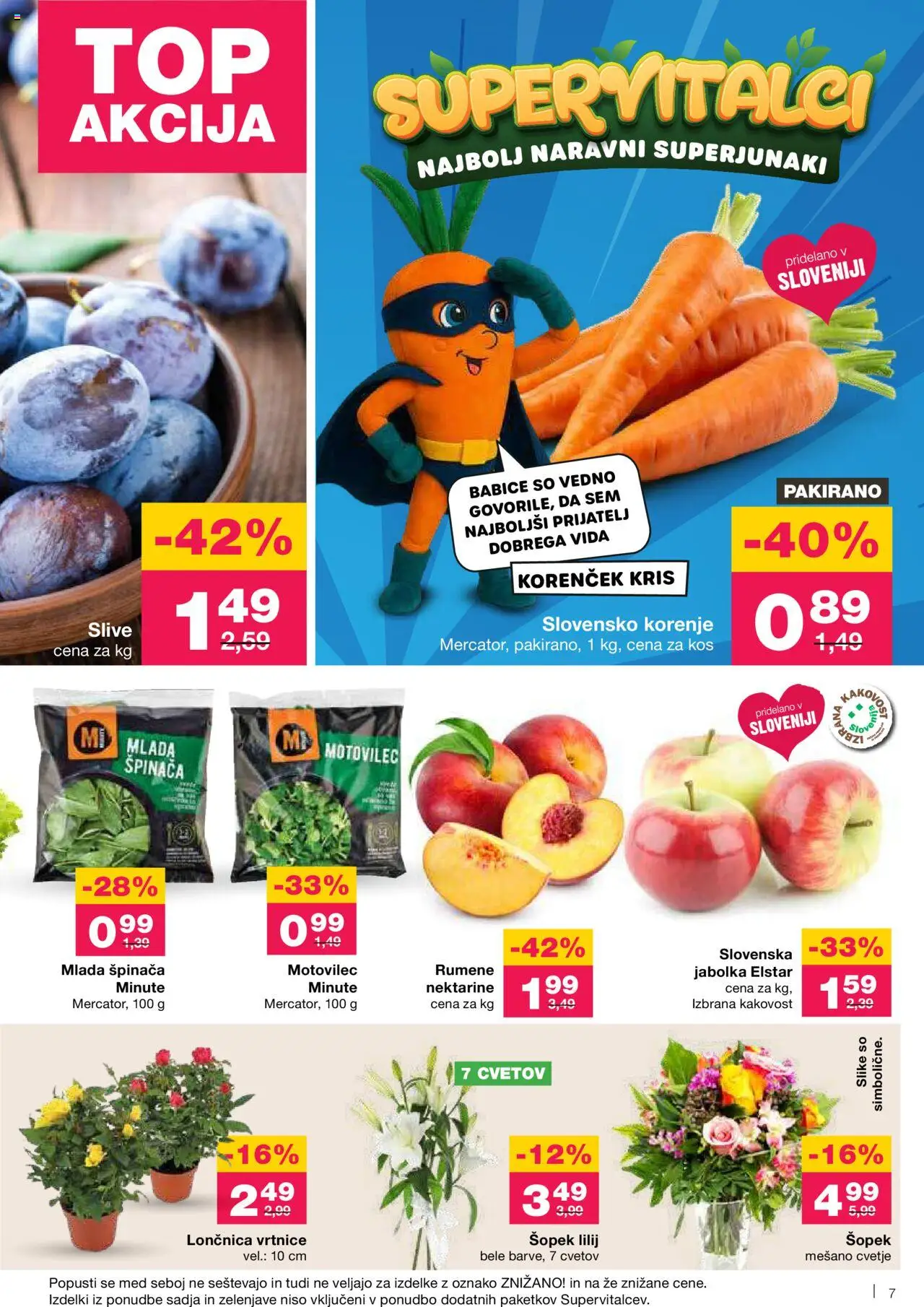 Novi Mercator katalog ponudbe – veljaven od 11.09.2025 | Stran: 7 | Izdelki: Šopek, Jabolka, Korencek, Nektarine