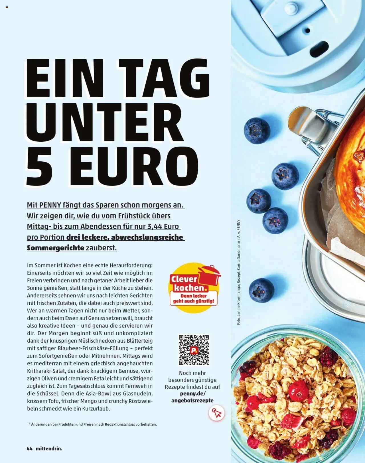 Penny  Kundenmagazin Sommer - gültig ab dem 13.06.2025 | Seite: 44 | Produkte: Feta, Küche, Mango