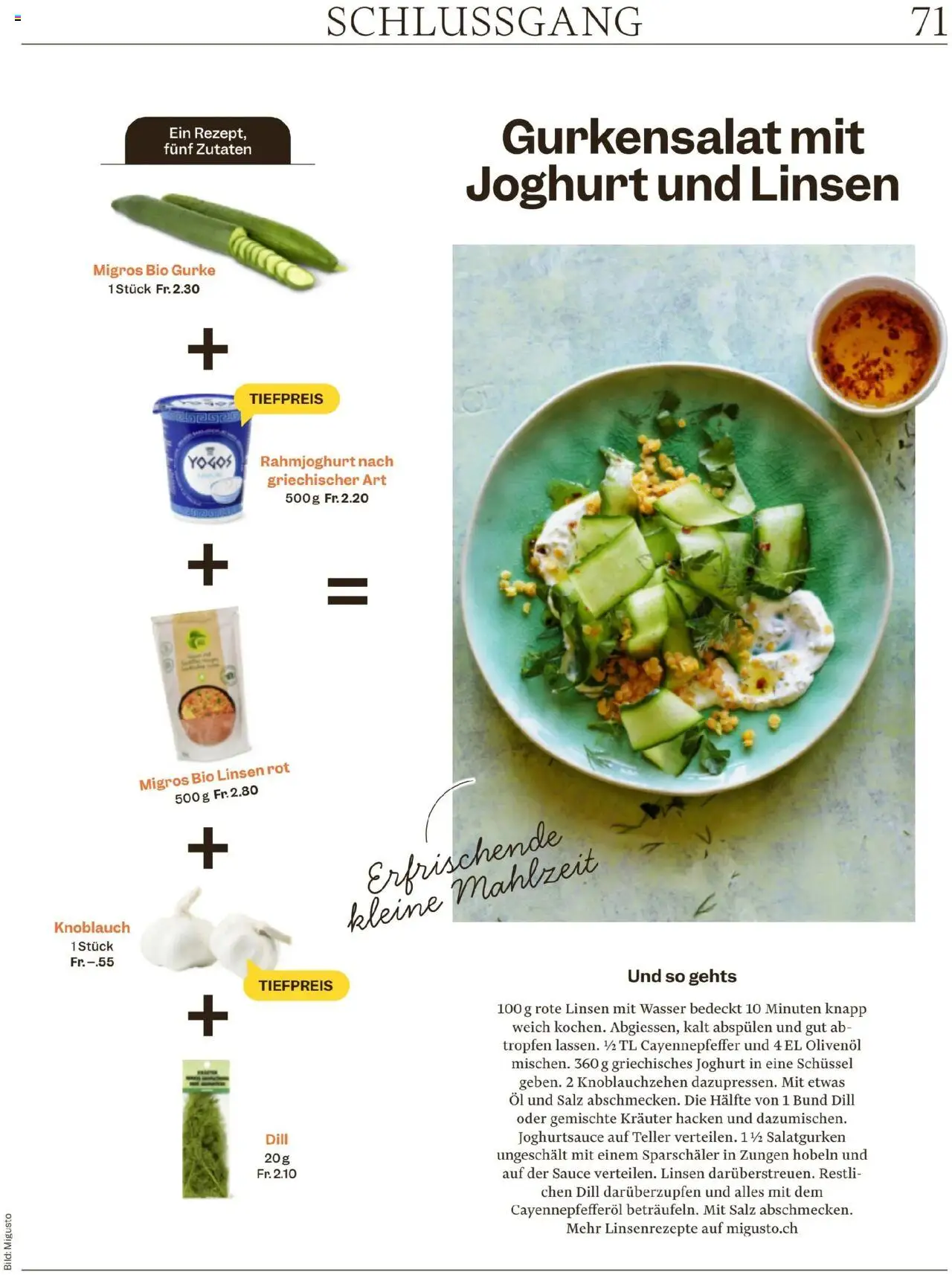 Migros Magazin ab 03.06.2025 | Seite: 71 | Produkte: Joghurt, Öl, Knoblauch, Salz