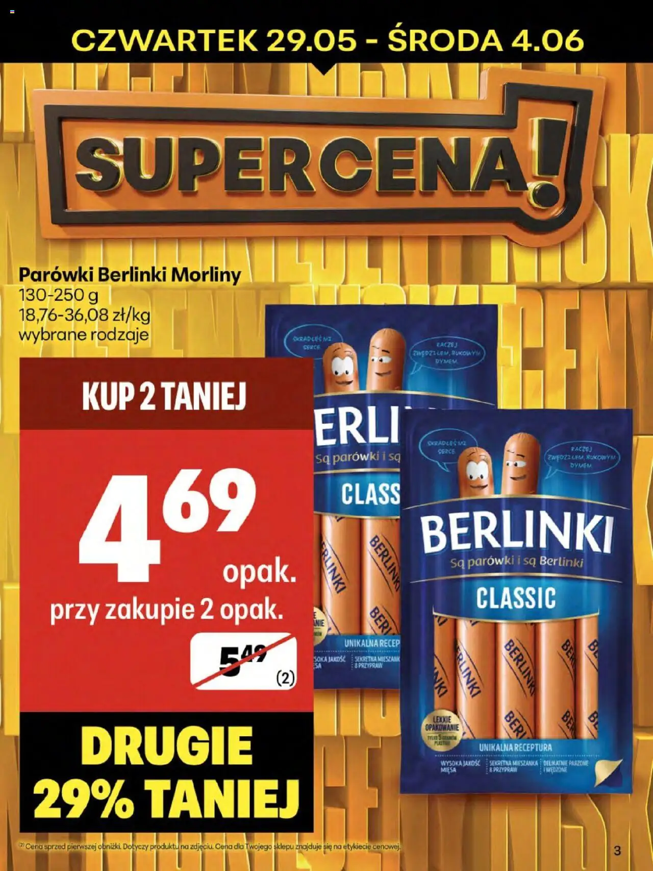 Delikatesy Centrum Gazetka od 29.05.2025 | Strona: 3 | Produkty: Parówki berlinki, Parówki