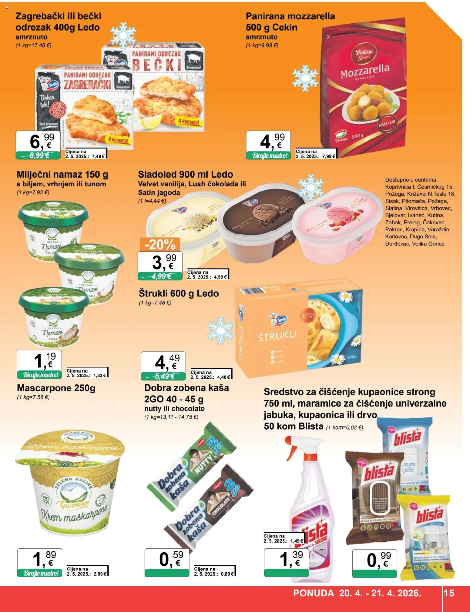 KTC katalog | vrijedi od 15.04.2026 | Stranica: 15 | Proizvodi: Mascarpone, Čokolada, Svinjetina, Namaz