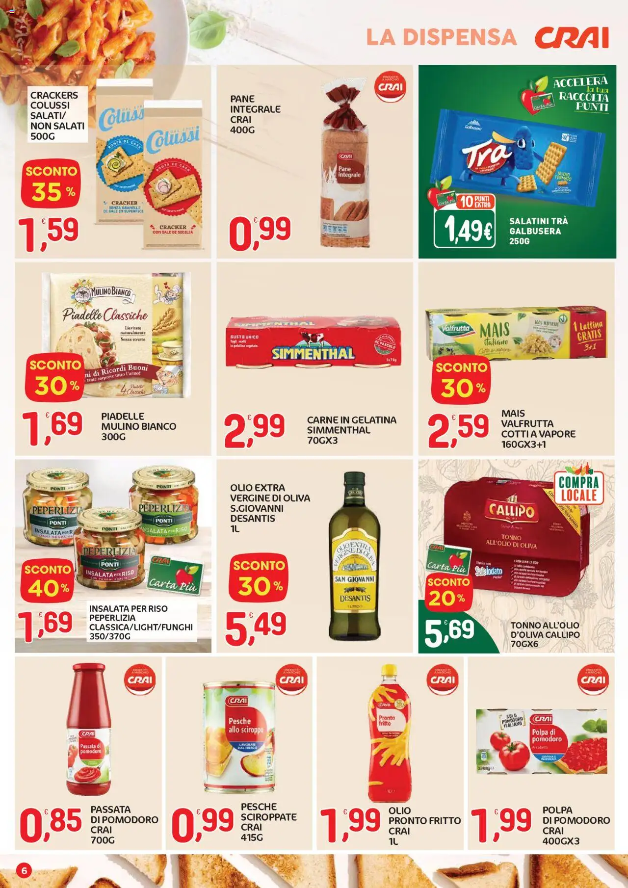 Volantino CRAI del 07.08.2025 | Pagina: 6 | Prodotti: Salatini, Riso, Sale, Crackers