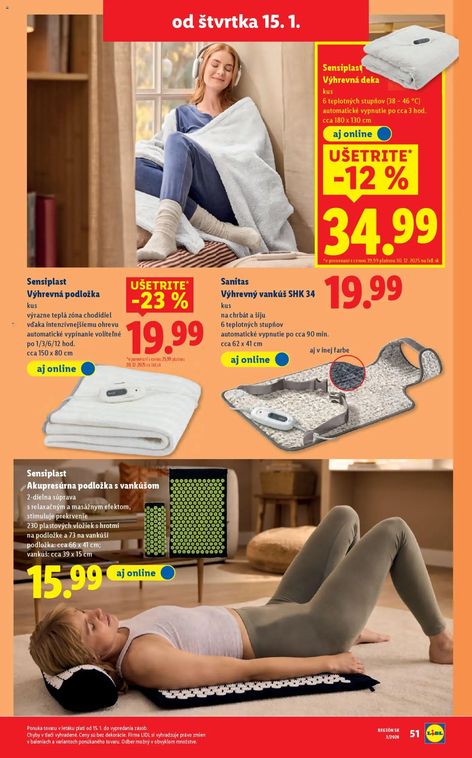 Nové Lidl akcie – leták je platný od 15.01.2026 | Strana: 31 | Produkty: Vankúš