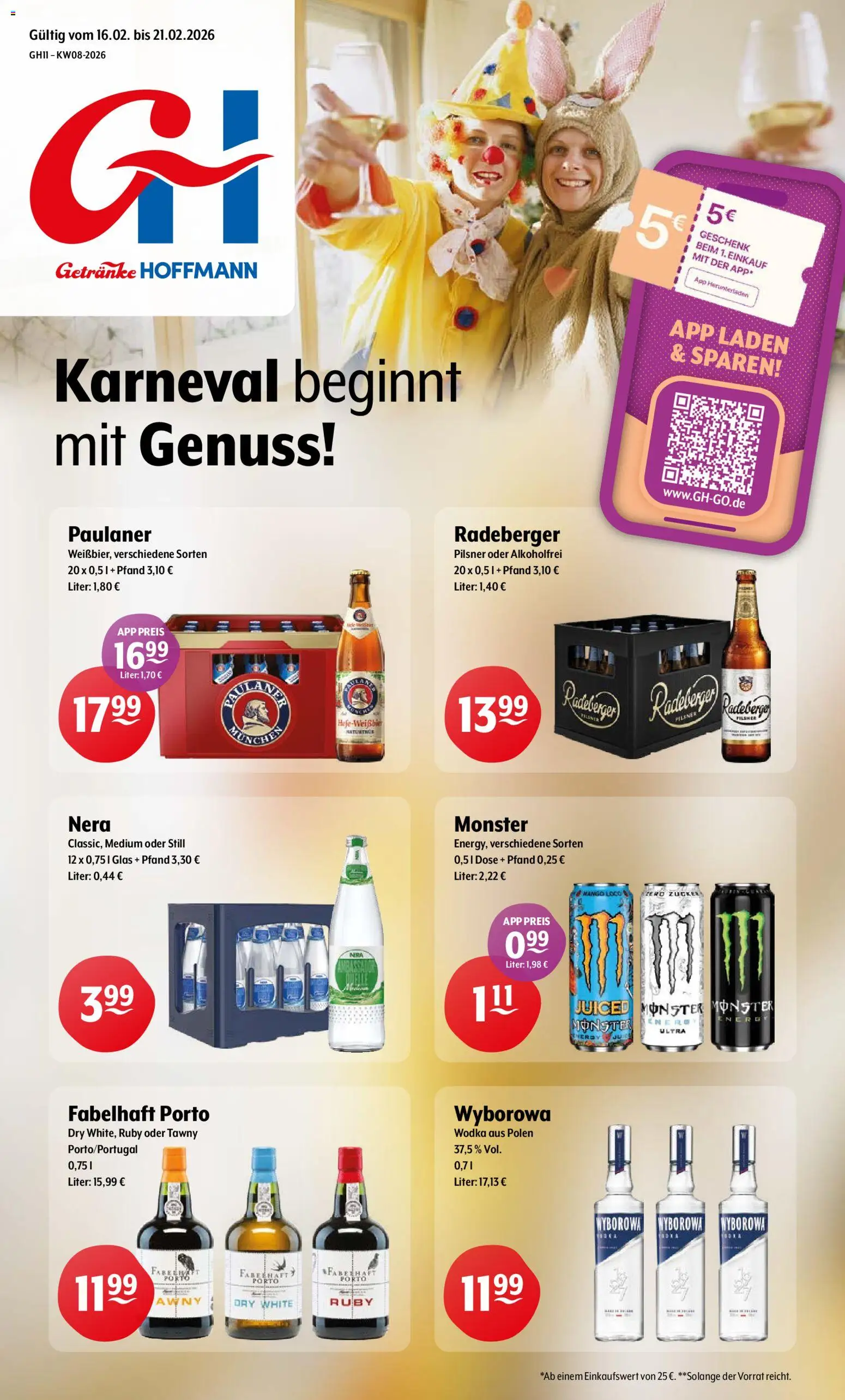 Trink und Spare Prospekt – gültig ab 16.02.2026 | Seite: 1 | Produkte: Zucker, Mango, Radeberger pilsner, Paulaner