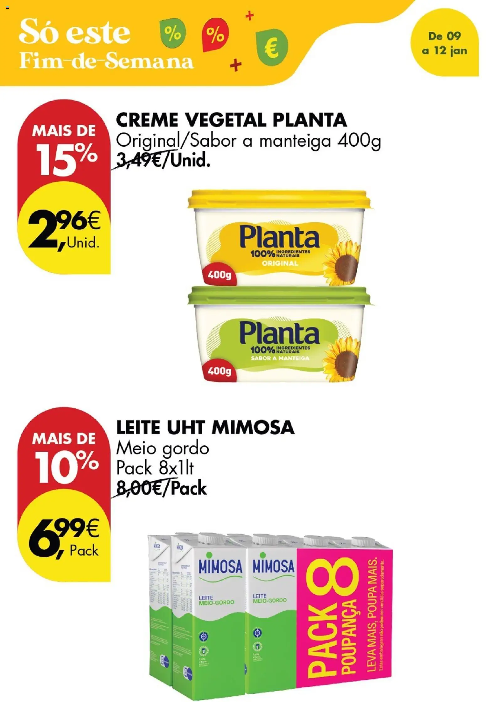 Pingo Doce Poupe este Fim de Semana │ válido de 09.01.2026 | Página: 12 | Produtos: Leite, Manteiga, Creme